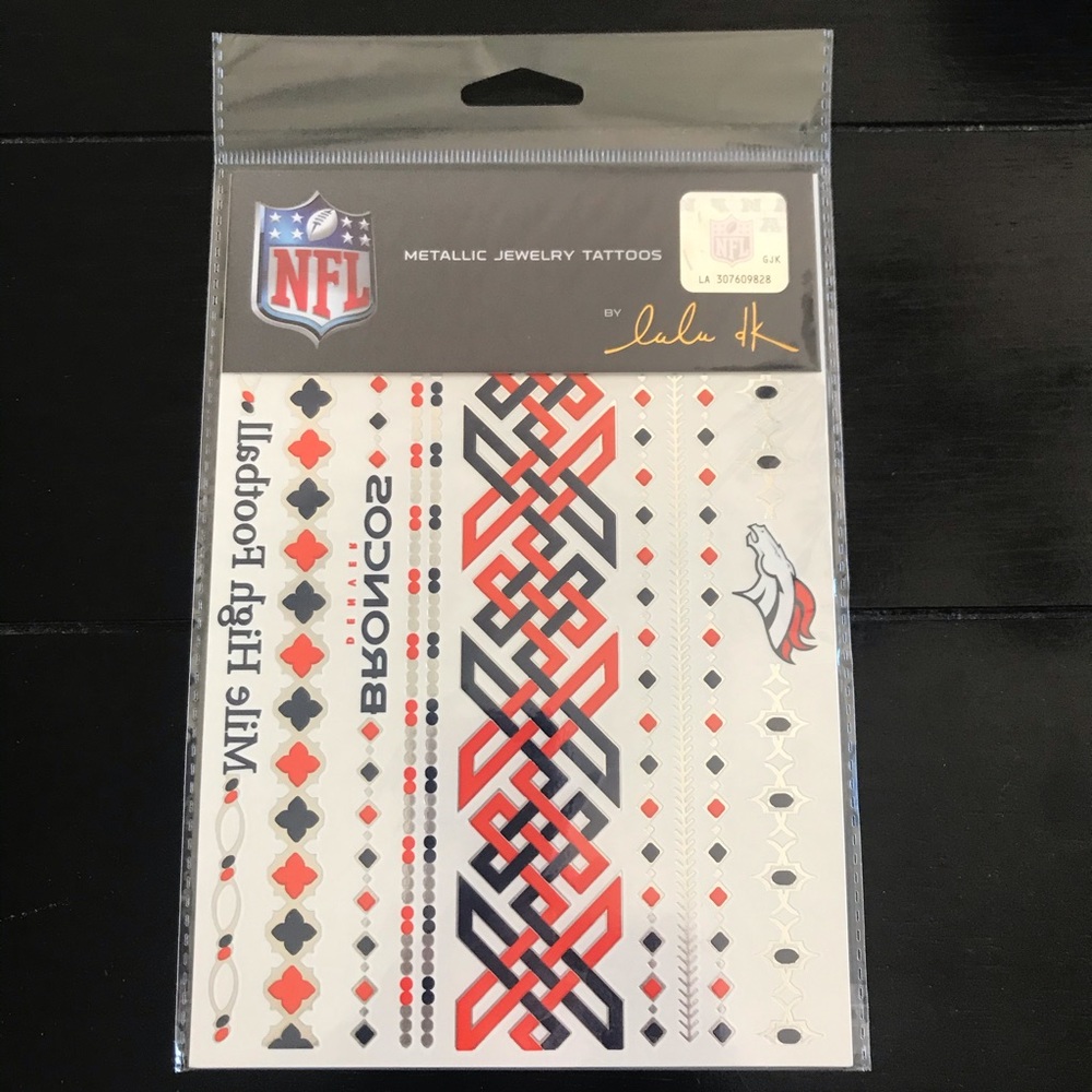 Denver Broncos Lulu DK Metallic Jewelry Tattoos
